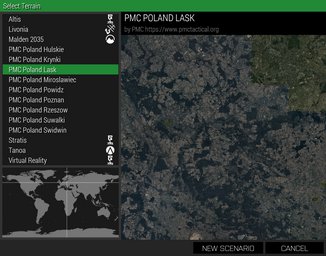 PMC Poland Lask ArmA 3 Terrains Mission Editor Select