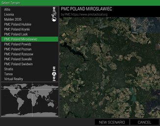 PMC Poland Miroslawiec ArmA 3 Terrains Mission Editor Select